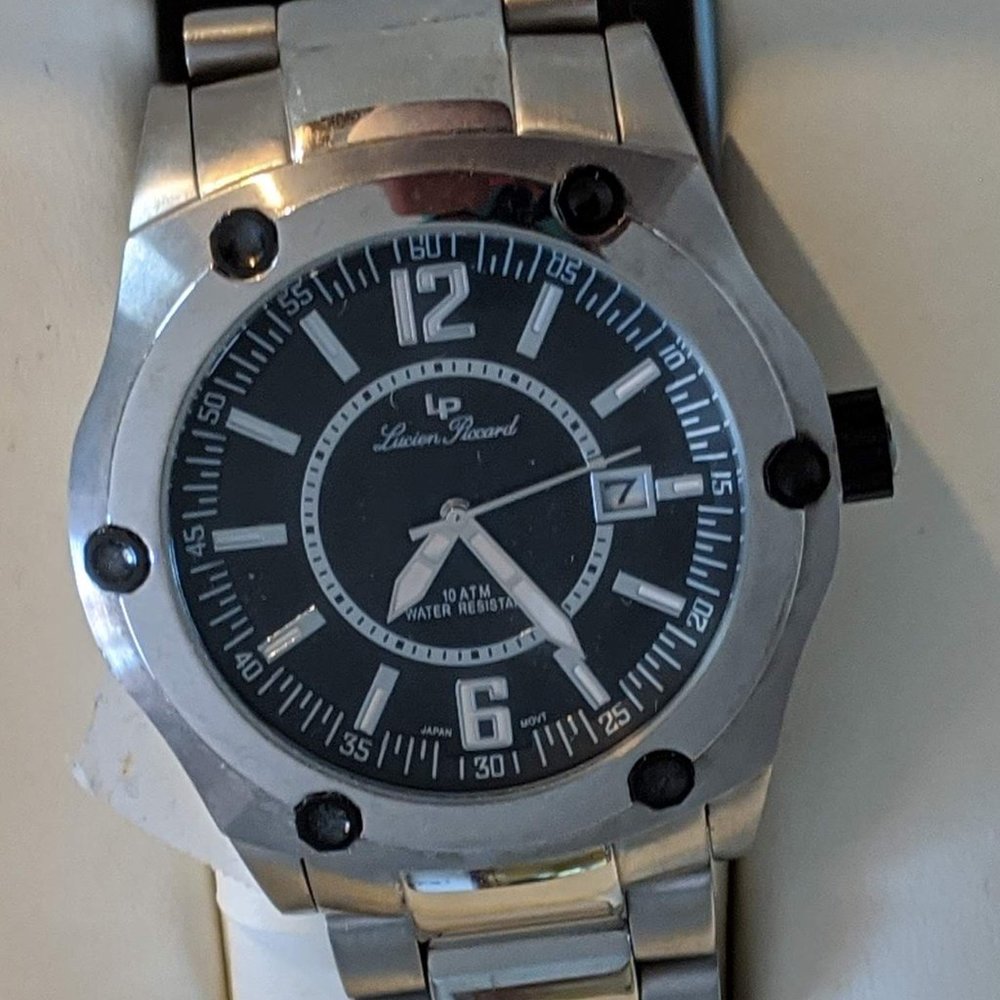 Lucien Piccard Men's Watch - Silver & Black - NEW!